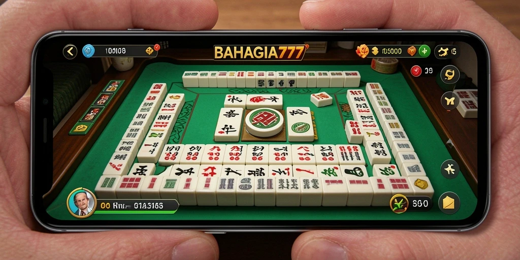 Tampilan gameplay seru dari BAHAGIA777 saat bermain Mahjong.