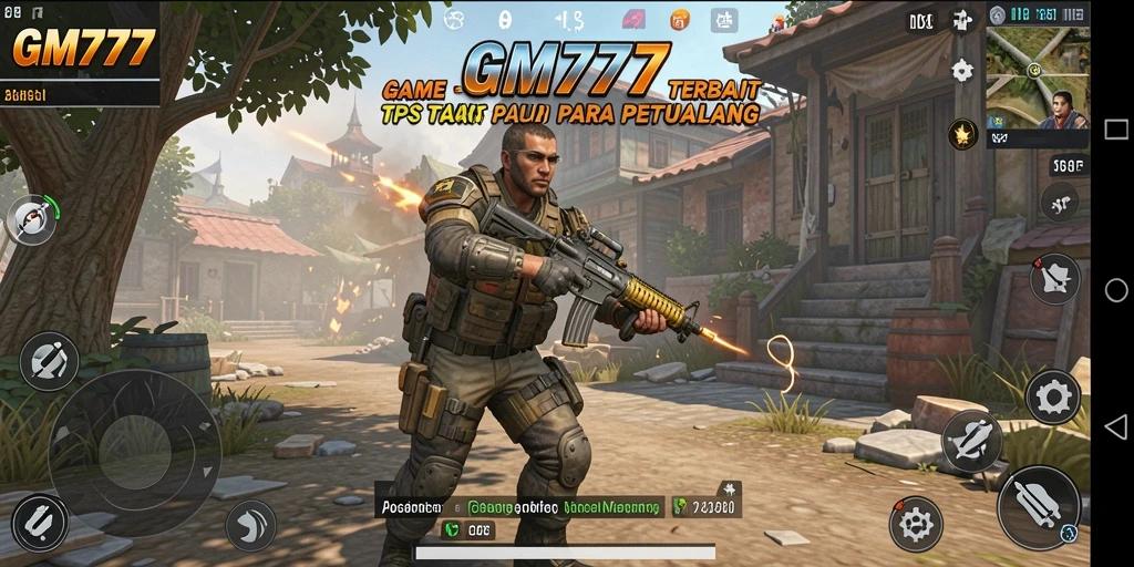 Screenshot GM777 menampilkan aksi seru dalam pertempuran TPS.