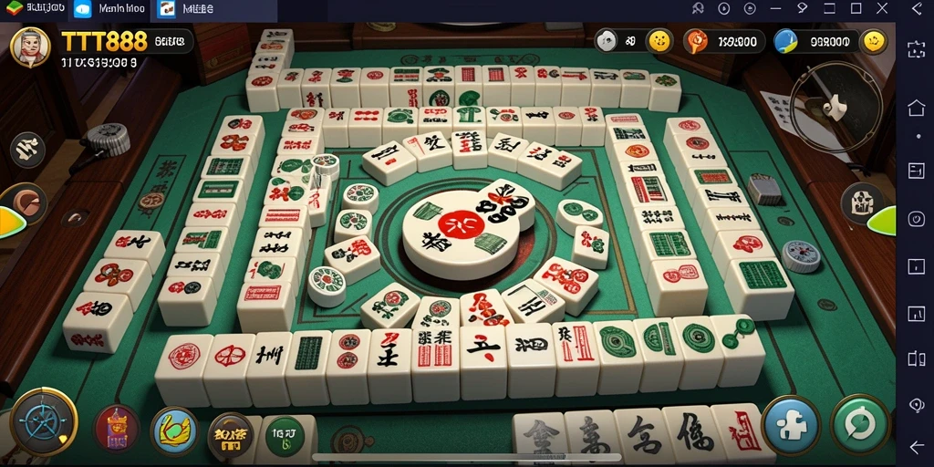 Tangkapan layar utama TTT888 menampilkan gameplay seru Mahjong.