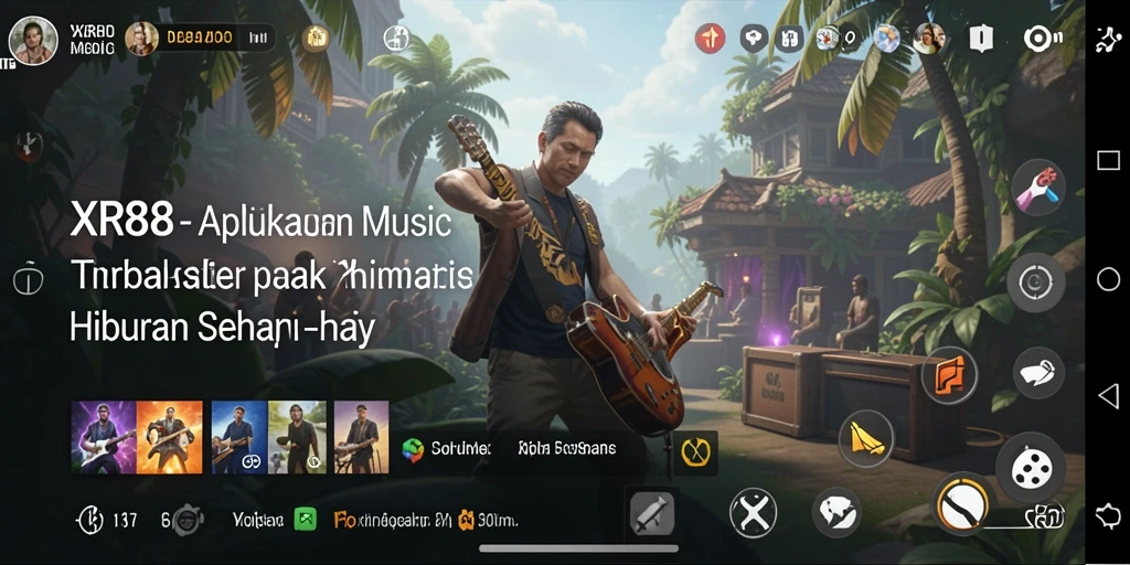 Screenshot XR88 menampilkan gameplay musik yang seru dan interaktif.